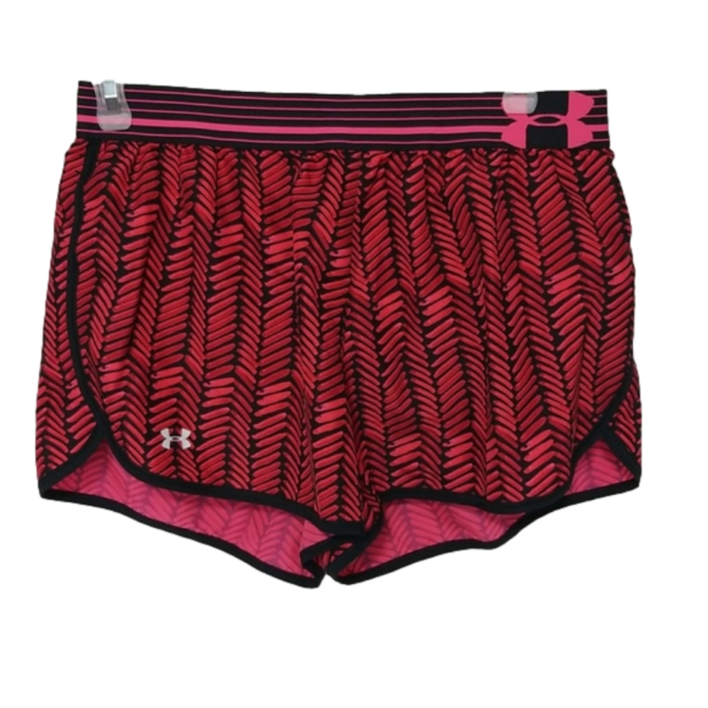 Under Armour Running Shorts Red Black Print